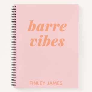 Carnet Nom personnalisé Pink Barre Ballet Fitness Dancer
