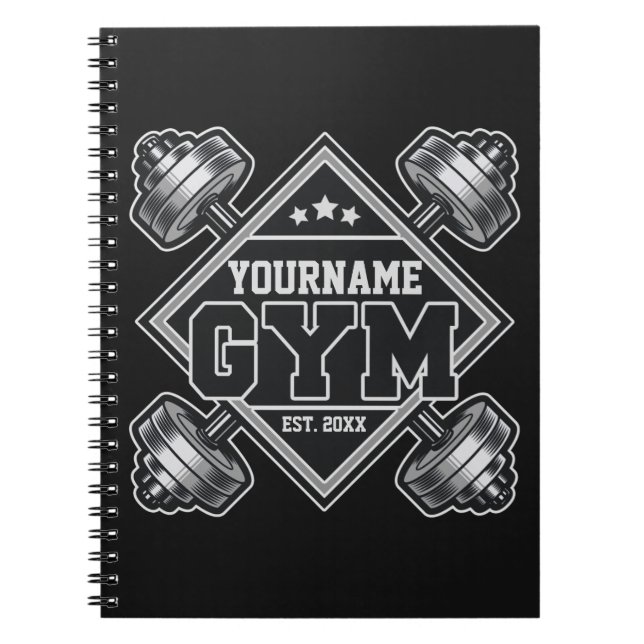 Carnet Nom personnalisé Poids Accueil Crossfit Gym (Devant)