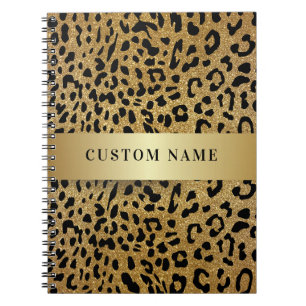Carnet Nom personnalisé Poster de animal Leopard de luxe