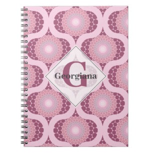 Carnet Nom personnalisé Retro Radiant Dusky Rose Dot Mand