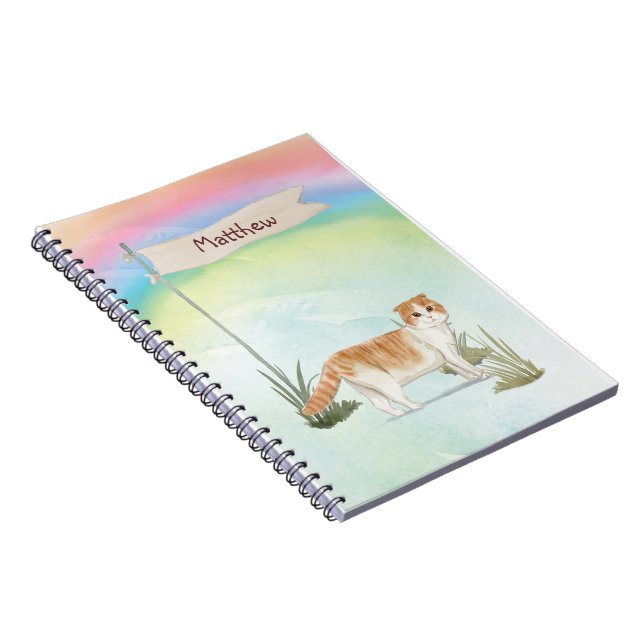 Carnet Nom personnalisé Scottish Pold Cat Pet (Côté Droit)