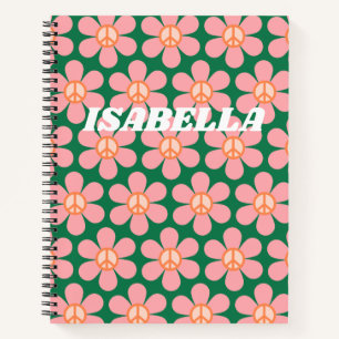 Carnet Nom personnalisé Super Floral Peace School