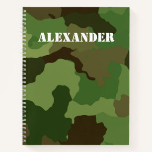 Carnet Nom personnalisé sur l'Arrière - plan Camouflage