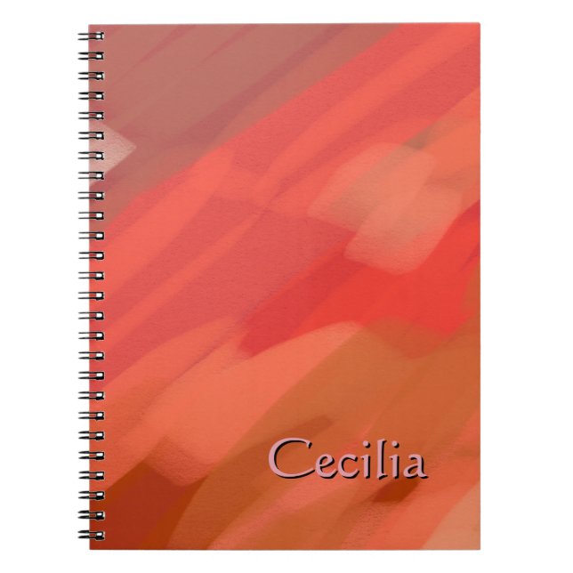 Carnet Nom personnalisé Teintes roses rosées  (Devant)