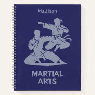 Carnet Nom personnalisé, texte et couleur Arts martiaux