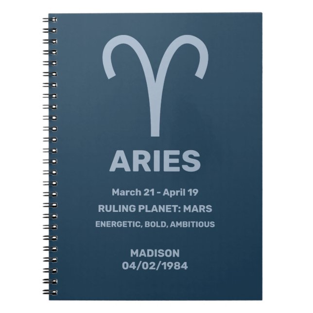 Carnet Nom personnalisé / Texte Zodiac Signes (Devant)