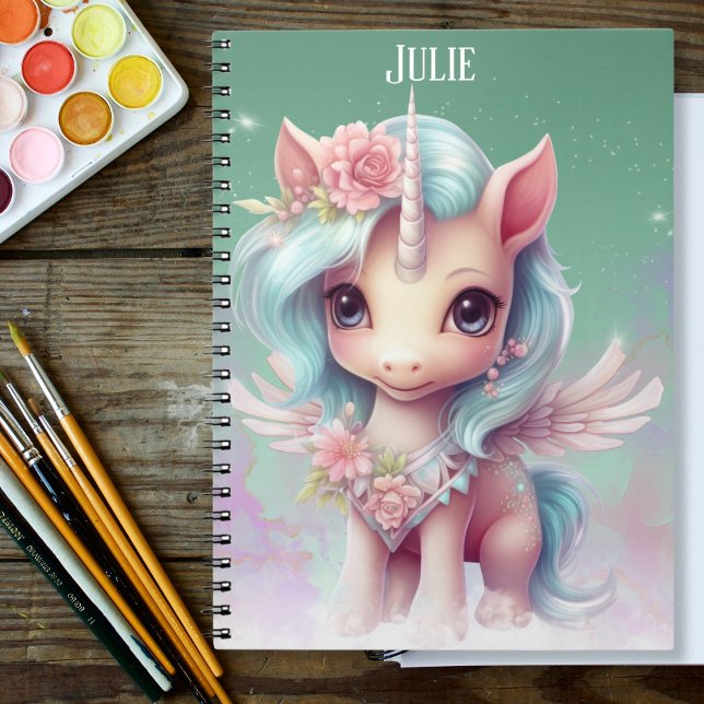 Carnet Nom personnalisé Unicorn (Créateur téléchargé)