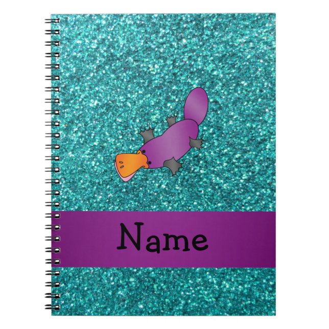Carnet Nom personnalisé violet platypus (Devant)