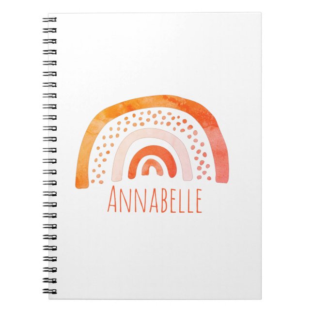 Carnet Nom prénom arc-en-ciel fille (Devant)