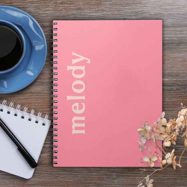 Carnet Nom rose de chambre de dortoir moderne  (Créateur téléchargé)