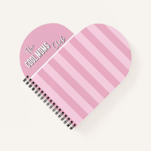 Carnet Nom Script Vintage Rayure Rose