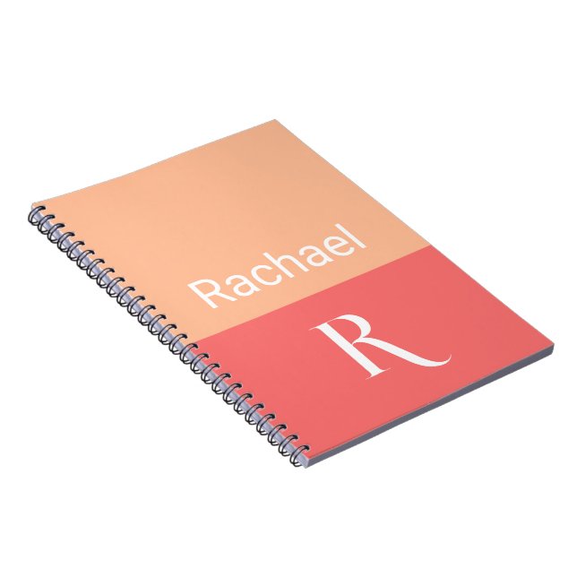 Carnet Nom simple et élégant du monogramme de la pêche (Côté Droit)