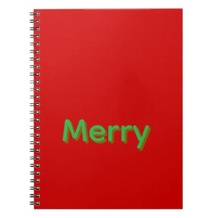 Carnet Nom vert joyeux sur fond rouge