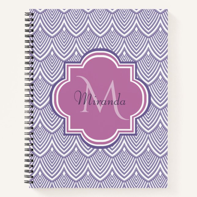 Carnet Noms en monogramme d'orchidée à coquilles arquées  (Devant)