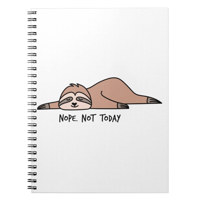 Carnet Non. Pas aujourd'hui, paresseux (Devant)