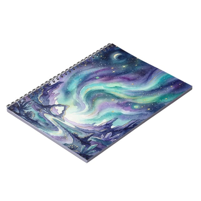 Carnet Northern Lights Night Sky Romantic Landscape (Côté gauche)