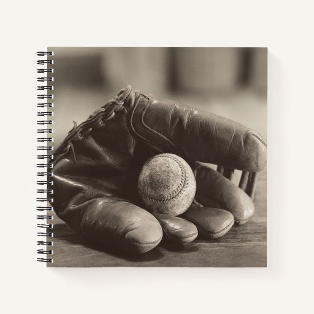 Carnet Nostalgie du baseball - Mitt et Baseball (Devant)