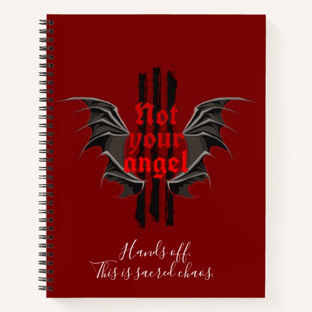 Carnet Not Your Angel Notebook – Sacred Chaos Gothic Vibe (Devant)