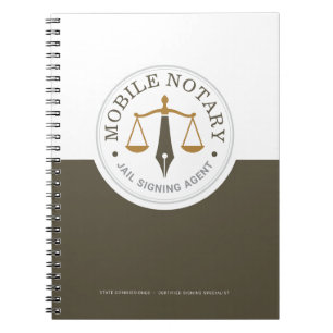 Carnet Notaire mobile personnalisé Signature légale Kaki 
