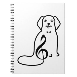CARNET NOTE DE CHIEN ET DE MUSIQUE