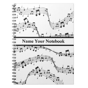 Carnet Note de musique noire et blanche