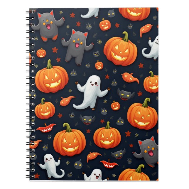 Carnet Note de printemps Halloween / citrouille (Devant)