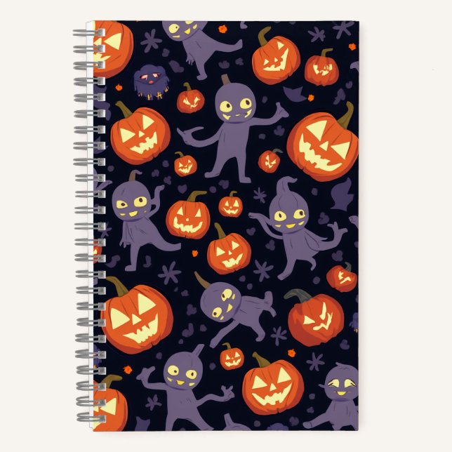 Carnet Note du Carré Motif Halloween (Recto)