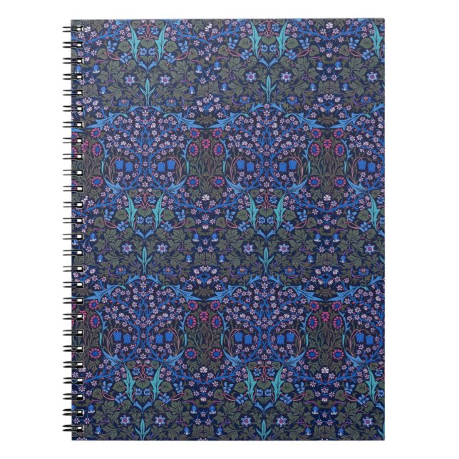 Carnet Note florale bleue de Nouveau d'art de William (Devant)