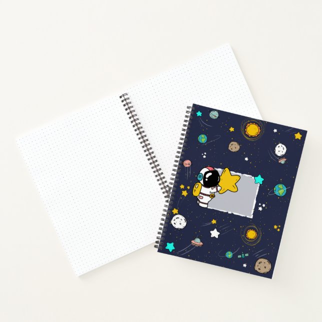 Carnet Noteboo spiraleAstronaut Caricature spatiale k (Intérieur)