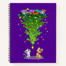 Notebook branché de Noël Arbre riche en prune par