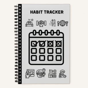 CARNET NOTEBOOK GRAY HABIT TRACKER
