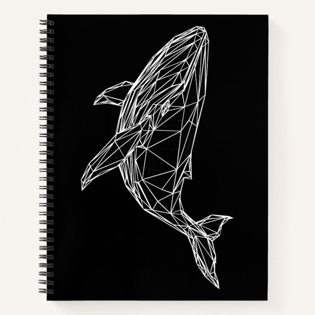 Carnet  Notebook Modern Geometric Whale (Devant)