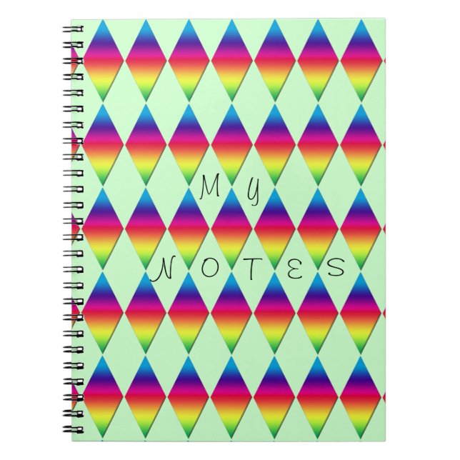 Carnet Notebook - Rainbow diamonds (Devant)
