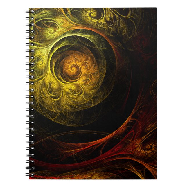 Carnet Notebook Sunrise Floral Red Abstrait Art (Devant)