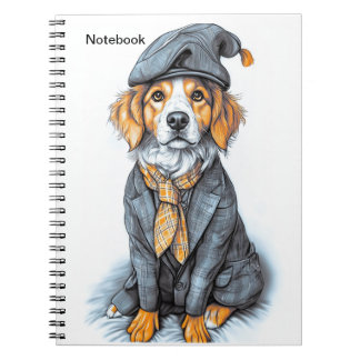 Carnet Notepad.A dog in a suit.Business style.