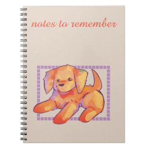 Carnet Notes à retenir, chiot golden retriever
