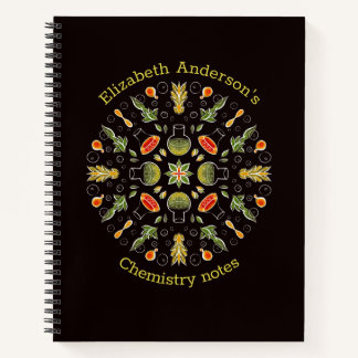Carnet Notes de chimie Motif botanique