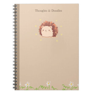 Carnet Notes de feuilles d'automne de hérisson mignon Cot