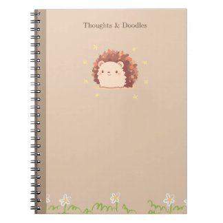 Carnet Notes de feuilles d'automne de hérisson mignon Cot