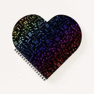 Carnet Notes de musique colorées dansantes Amoureux de mu