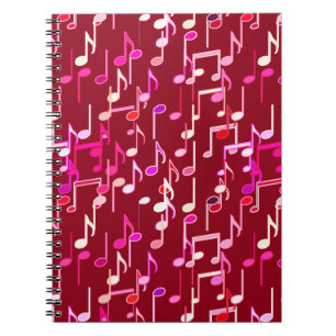 Carnet Notes de musique imprimées - bordeaux, multicolore