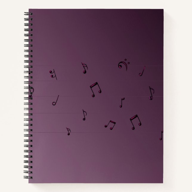 Carnet Notes de Musique Mauve Ombre Foncé (Devant)