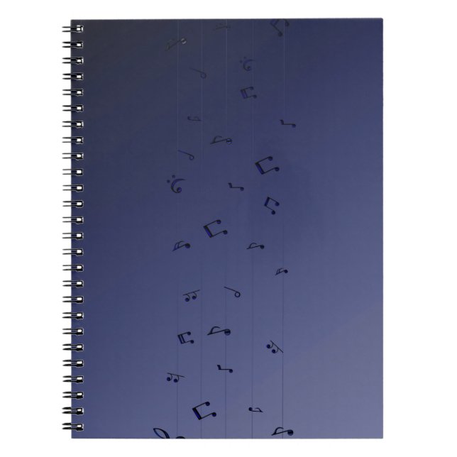 Carnet Notes de Musique Ombre Sombre Bleu Marine (Devant)