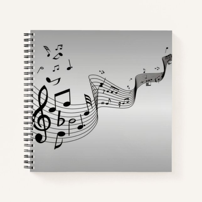 Carnet Notes de musique sur argent (Devant)