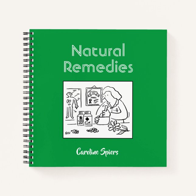 Carnet Notes de remèdes à base de plantes avec nom (Devant)