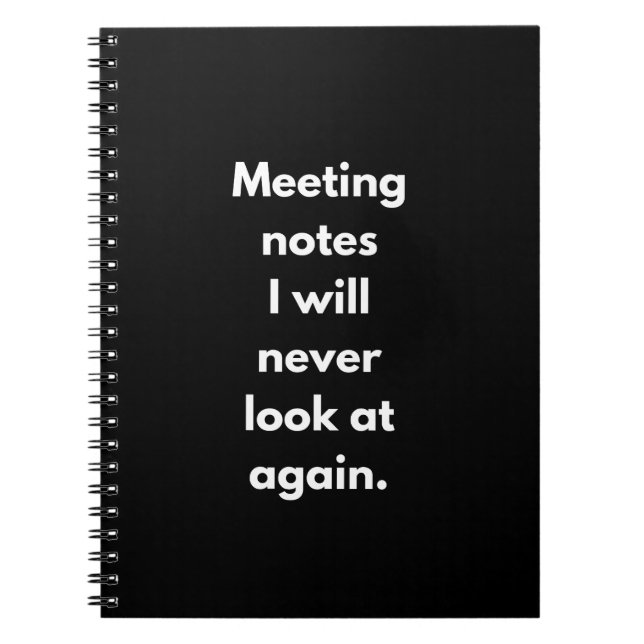 Carnet Notes de réunion que je ne regarderai plus jamais  (Devant)