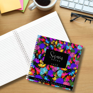 Carnet Notes de sermon florales colorées en gras Ajouter