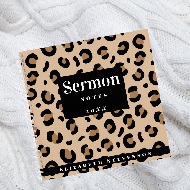 Carnet Notes de sermon imprimées léopard gras personnalis (Créateur téléchargé)