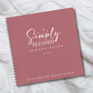 Carnet Notes de sermon Rose Poussiéreuse Simplement Bénie