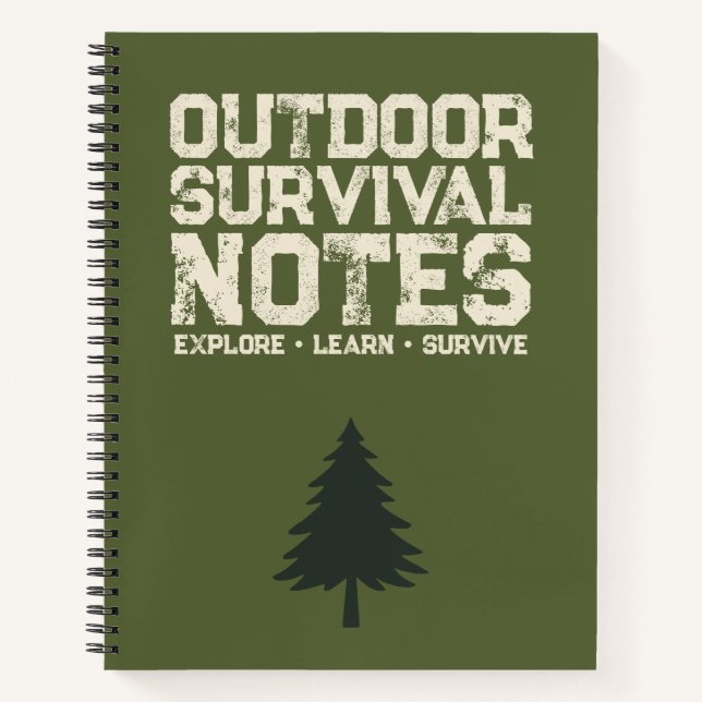 Carnet Notes de survie en plein air – Vert militaire  (Devant)